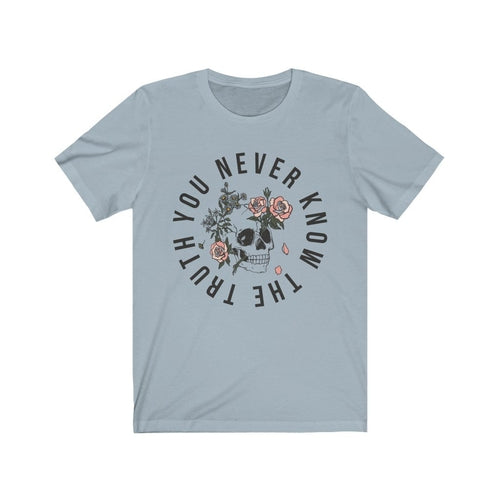 You Never Know The Truth Skull with Floral T-shirt