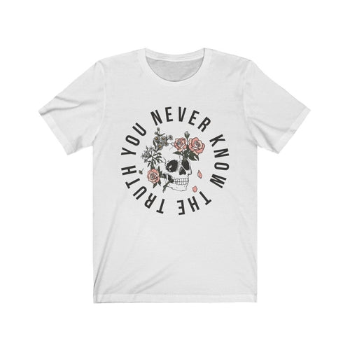 You Never Know The Truth Skull with Floral T-shirt