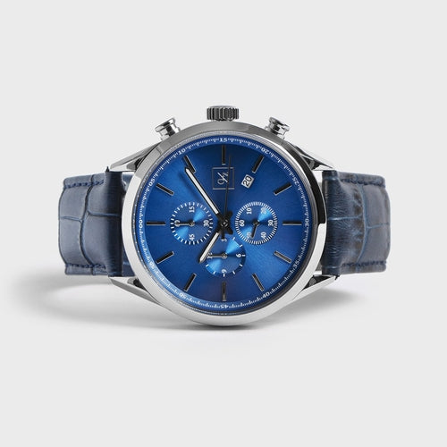 Men's Luxury Chronograph Watch | Leather Strap Dress Watch for Him