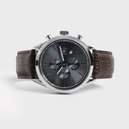 Men's Luxury Chronograph Watch | Leather Strap Dress Watch for Him