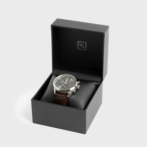 Men's Luxury Chronograph Watch | Leather Strap Dress Watch for Him