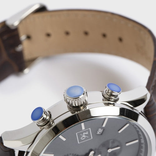 Men's Luxury Chronograph Watch | Leather Strap Dress Watch for Him
