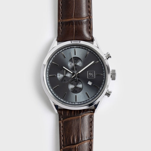 Men's Luxury Chronograph Watch | Leather Strap Dress Watch for Him