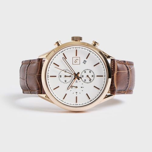 Men's Luxury Chronograph Watch | Leather Strap Dress Watch for Him