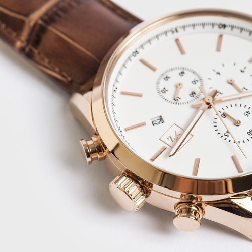 Men's Luxury Chronograph Watch | Leather Strap Dress Watch for Him