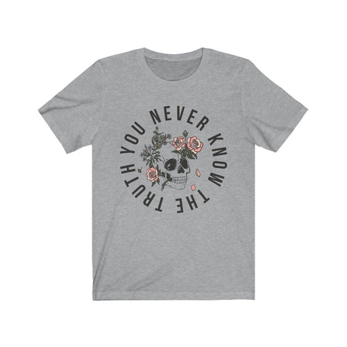 You Never Know The Truth Skull with Floral T-shirt