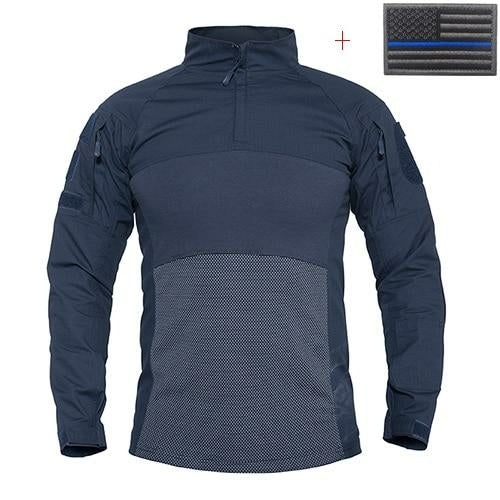 Navy Combat T-Shirts Summer Long Sleeve Cotton Air soft Army T-Shirt