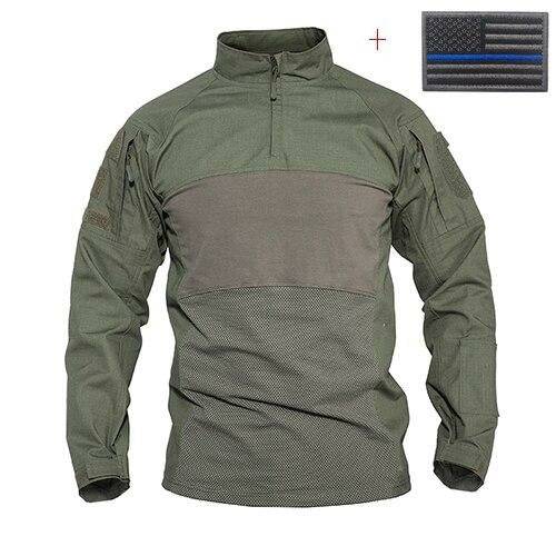 Navy Combat T-Shirts Summer Long Sleeve Cotton Air soft Army T-Shirt