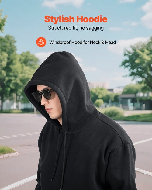 Men Pullover Hoodie, X-Large Size, Fleece Long Sleeve Comfy Casual