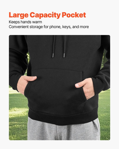 Men Pullover Hoodie, X-Large Size, Fleece Long Sleeve Comfy Casual